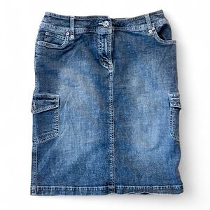 Vintage Contrast Denim Skirt